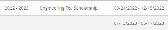 22-23 Engineering Fee Scholarship